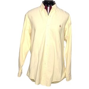 Ralph Lauren size 15-33 men's black label Yarmouth cotton yellow shirt.